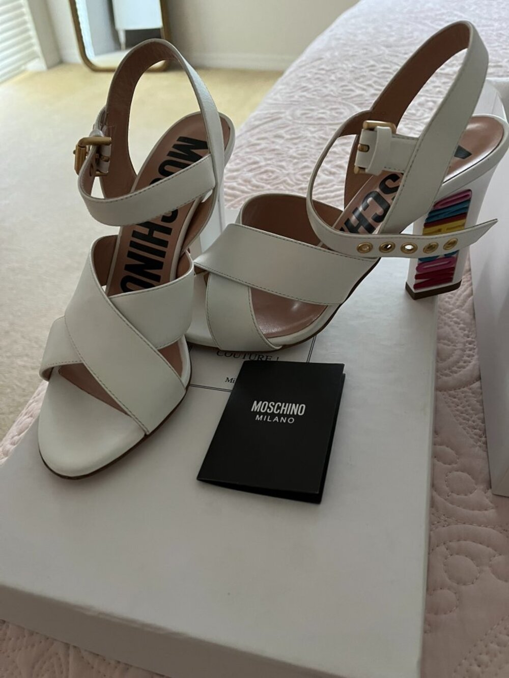 Moschino COUTURE White Heeled Strappy Sandals